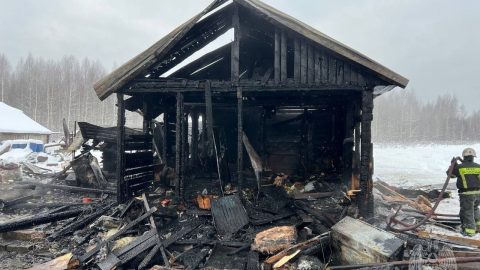 В Медведевском районе сгорел дом